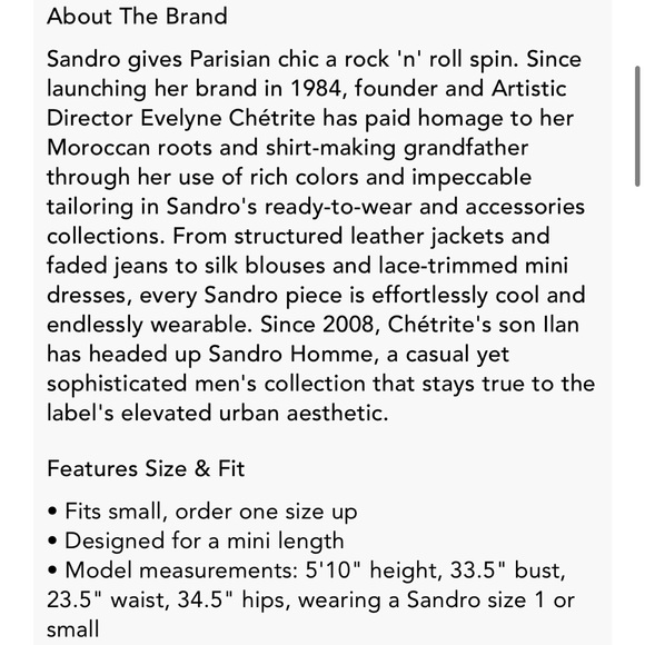 NWOT Sandro Paris Lyah Dress - Picture 6 of 8